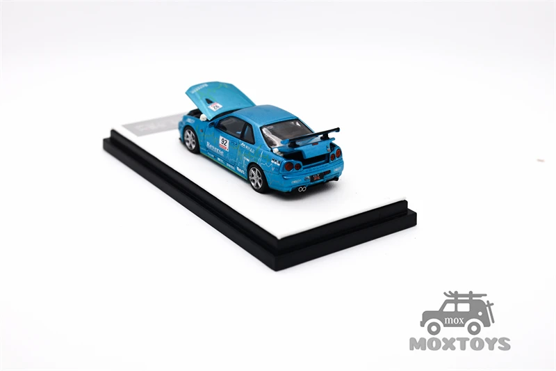 Фото Литая под давлением модель автомобиля Time Micro COOL ART 1:64 GTR R34 Blue No 92 №4