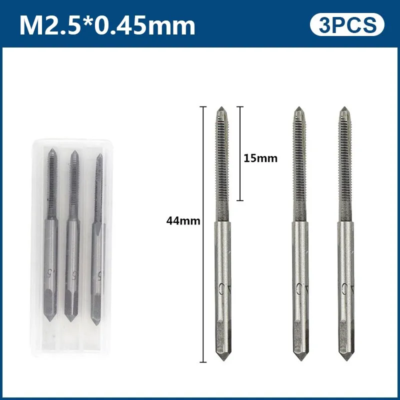 

3 шт. метчики с резьбой из быстрорежущей стали M2-M24, метчик с прямой рифленой резьбой 1/2/3, 3-ступенчатая комбинация метчиков, метрическая заглушка, ручные метчики, сверло