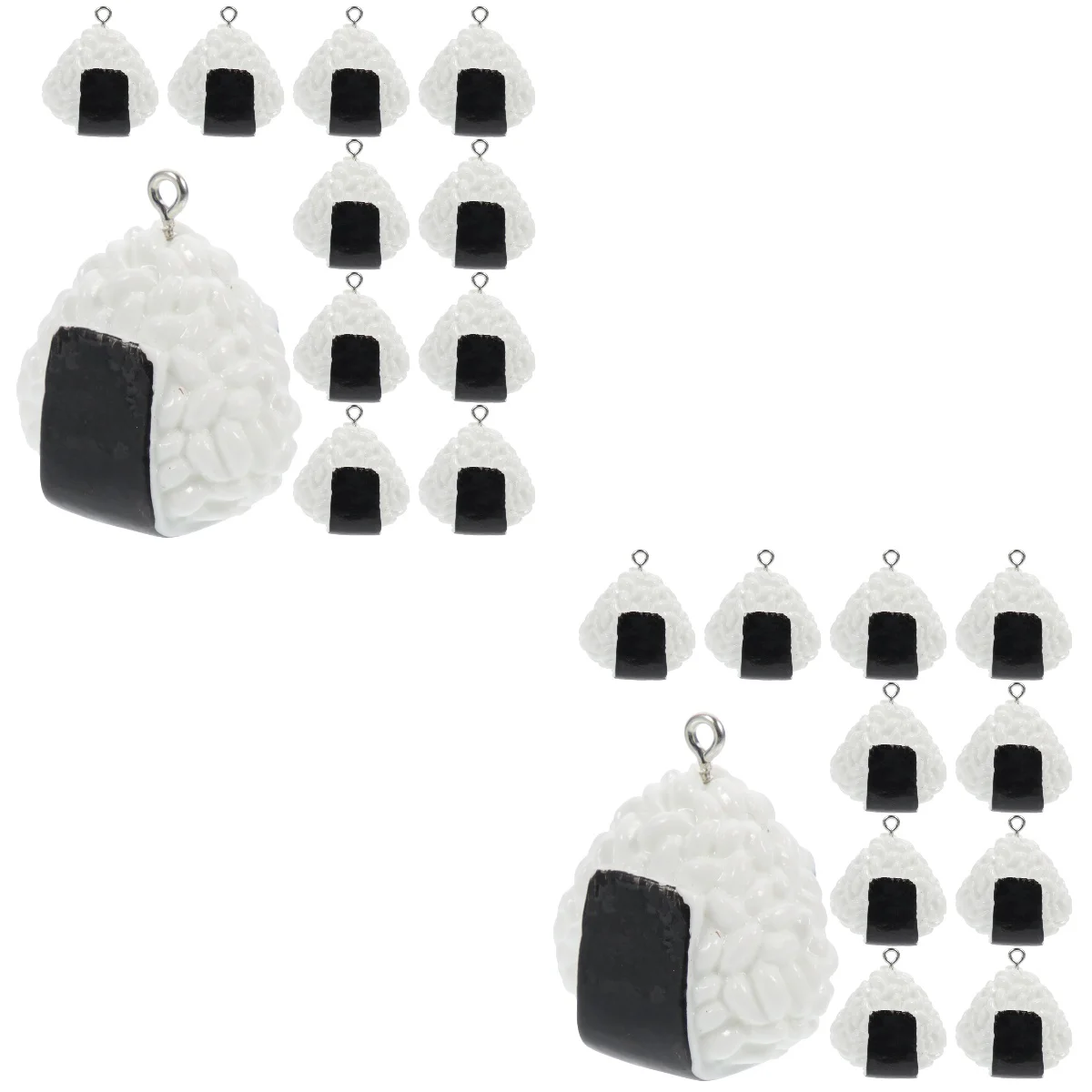 

20 Pcs Imitation Sushi Rice Ball Bag Hanging Charms Jewels Crafts Resin Pendant DIY Keychains Food Decorative