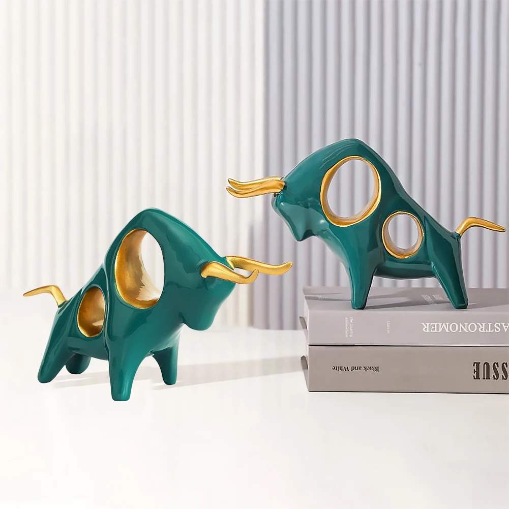 

Статуэтка быка-животное, креативная статуя телец из смолы, Современное украшение для дома и офиса, аксессуары для подарка