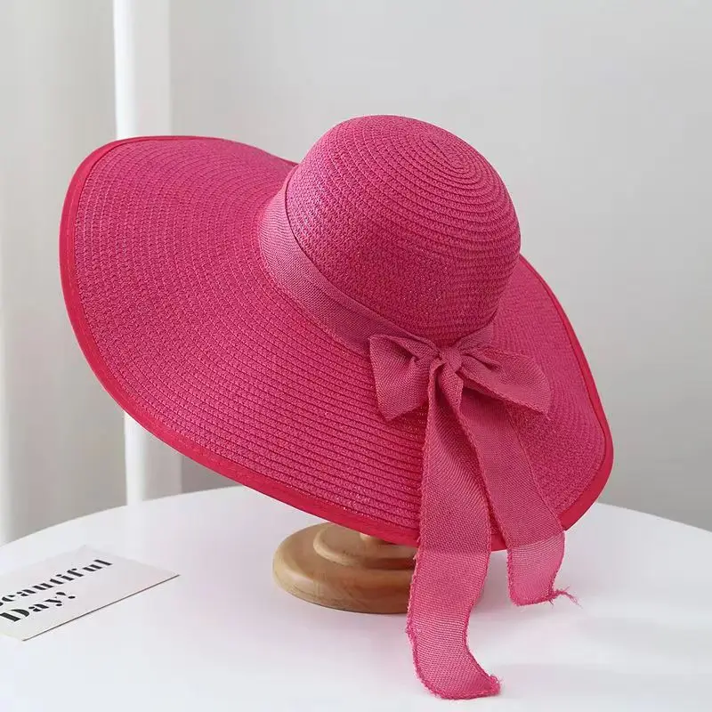 Шляпа женская Соломенная с широкими полями козырек от солнца складная пляжная