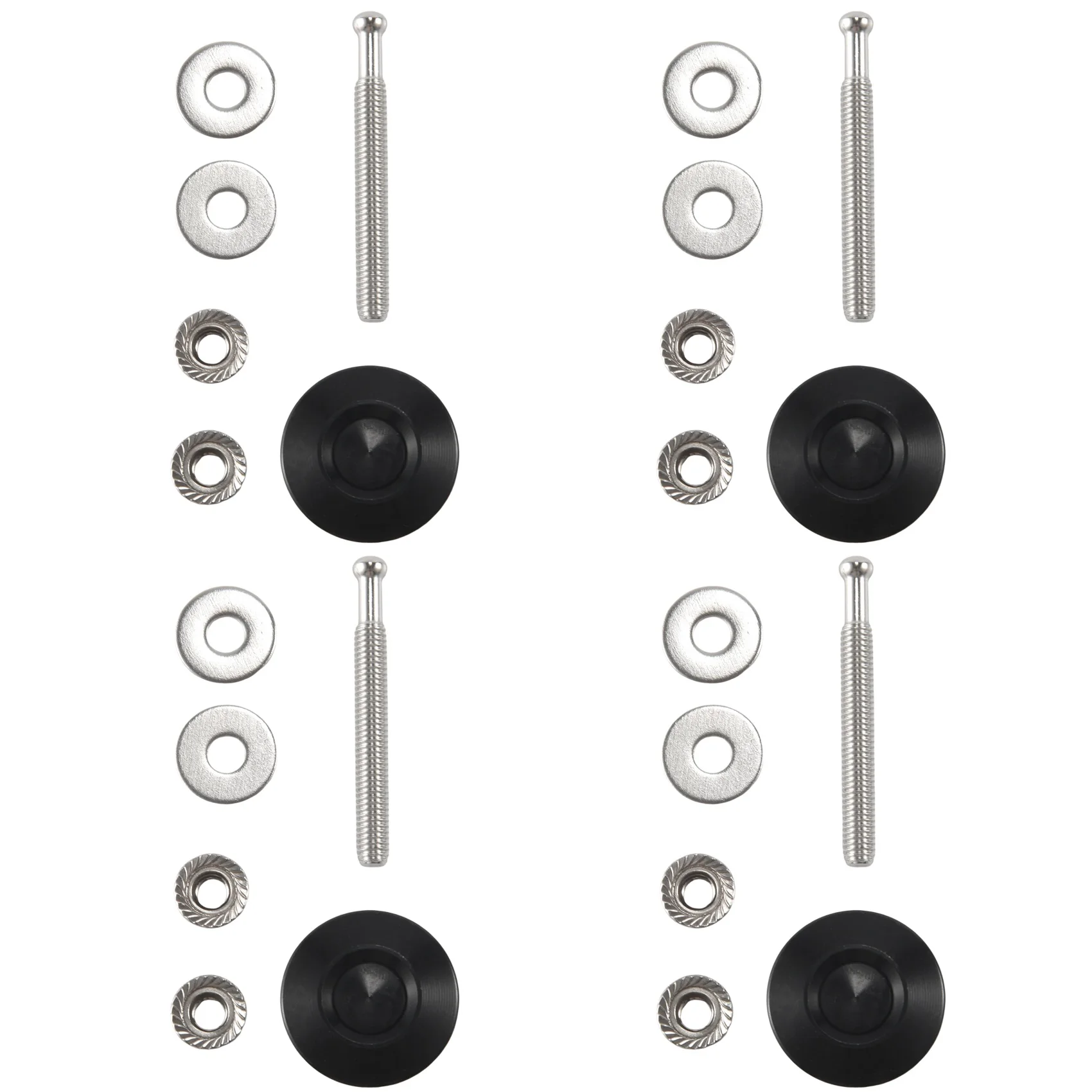 

4X Push Button Quick Release Car Hood Bonnet Latch Pin Lock Bumper Clip Black