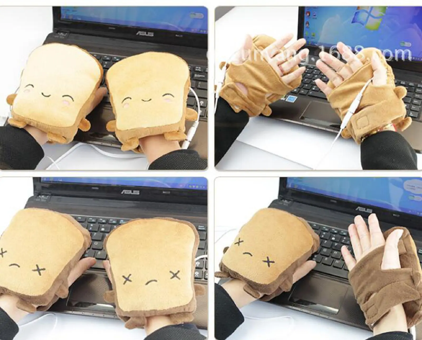 

1 пара, теплые перчатки без пальцев с USB-портом