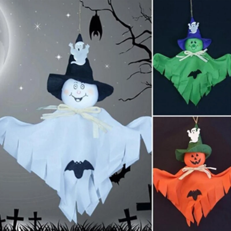 

Cute Ghost Hanging Hangtag Halloween Decoration Kids Funny Joking Toys Props Halloween Party Supplies