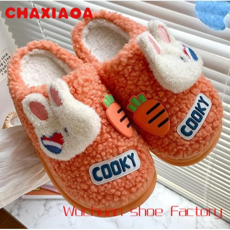 

Women Men Winter Warm Slippers Cute 3d Rabbit Bear Furry Thick Soled Shoes Home Indoor Lovers Boys Girls Non-slip Fur Slides