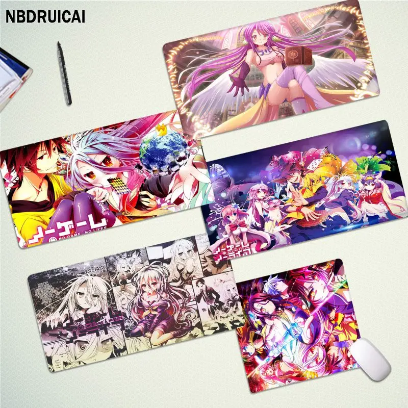 Большой коврик для мыши No Game No Life, простой дизайн, компьютерный коврик, размер для игровой клавиатуры