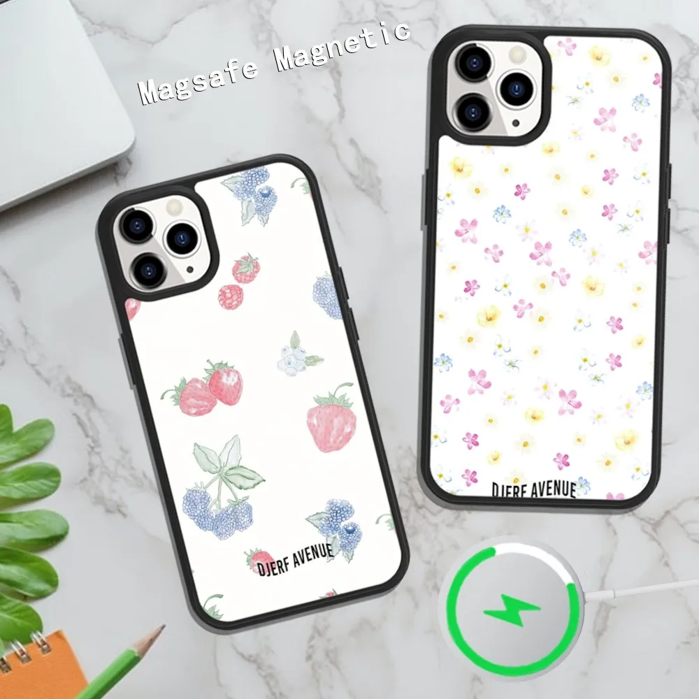 Чехол для телефона Djerf Summer Berries Print Avenue магнитный чехол iPhone 15 16 14 13 Pro Max 11 12