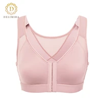 delimira womens full coverage wire free back support posture front closure bra plus size