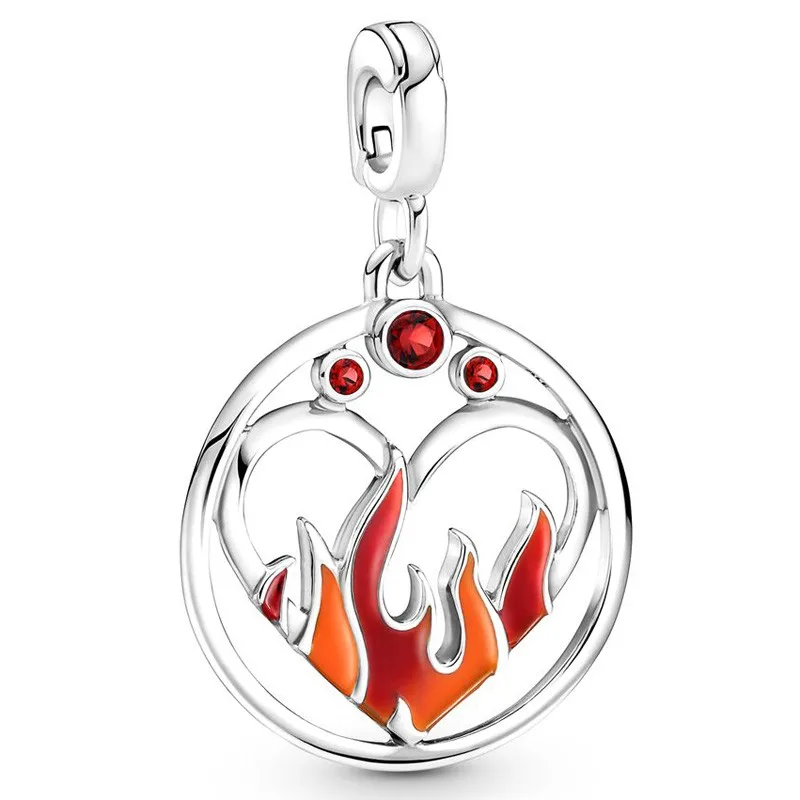 

Original ME Fire Inside Medallion Dangle Beads Charm Fit Pandora Women 925 Sterling Silver Europe Bracelet Bangle Diy Jewelry