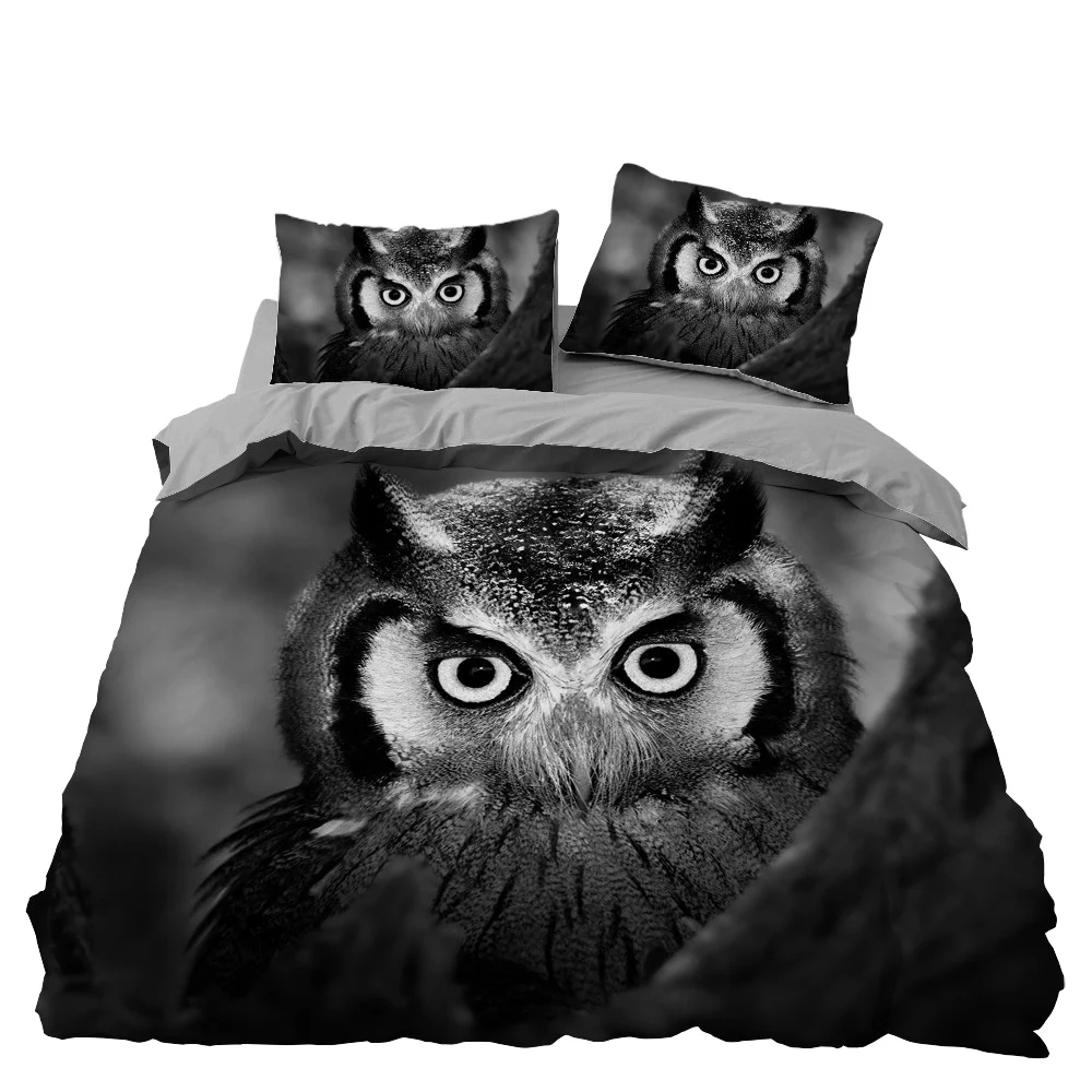 

Dream NS 2/3PCS Owl Cute Animal Pattern Bedding Sets Home Bedclothes Super King Cover Pillowcase Comforter Textiles Bedding Set