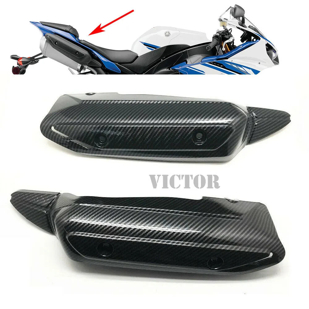 

Motorcycle Side Panel Exhaust Upper Heat Shield For YAMAHA YZF R1 2009 - 2014 Hydro Dipped Carbon Fiber Finish Modified Parts