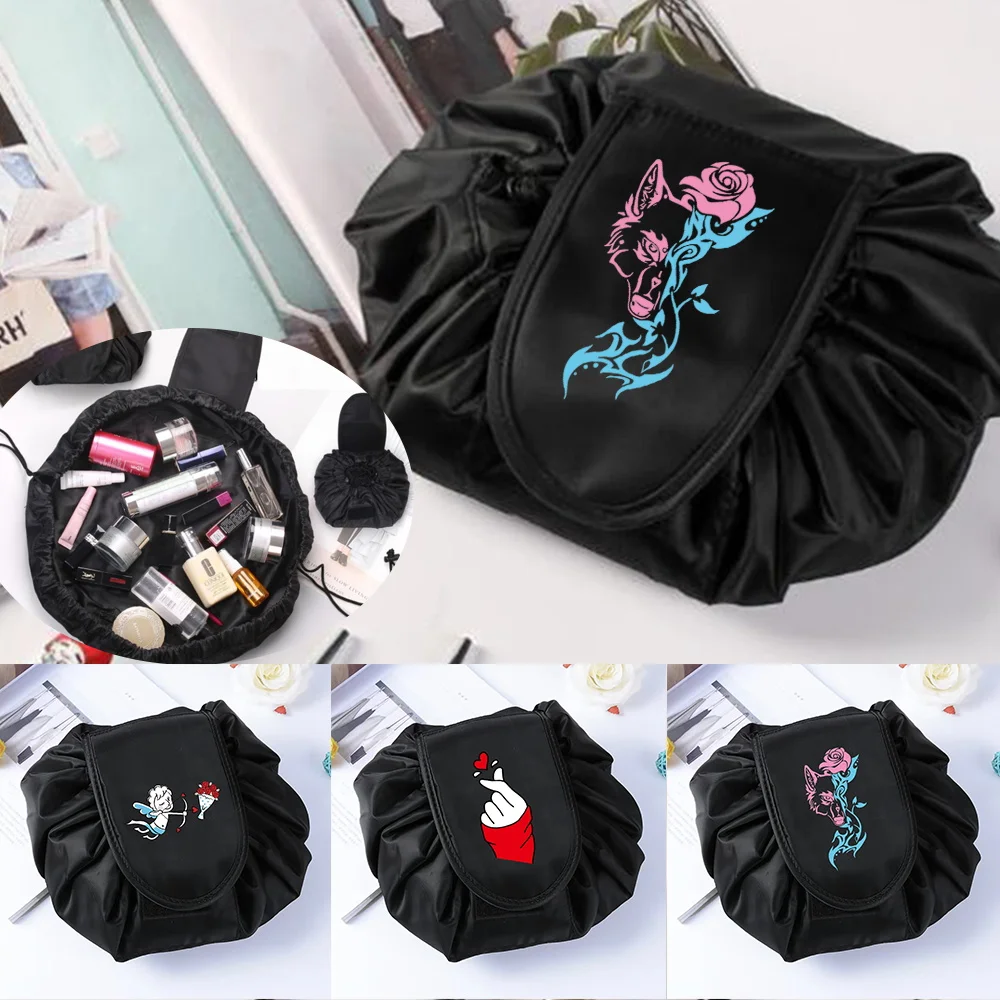 

Women Drawstring Travel Lazy Cosmetic Bag Makeup Bag Organizer Make Cosmetic Bag Case Storage Pouch Toiletry Beauty Kit Box