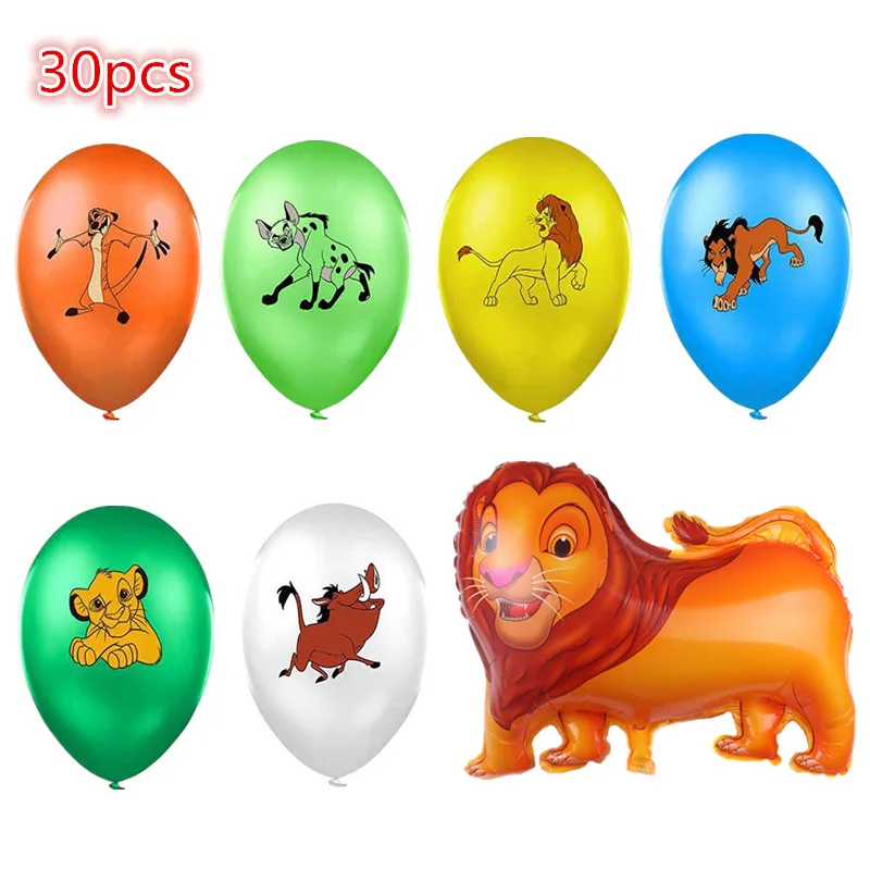 

30pcs Lion King Latex Balloons Kids Birthday Party Baby Shower Simba Hakuna Air Globos Decor Kion Guard Jungle Animals Balloons