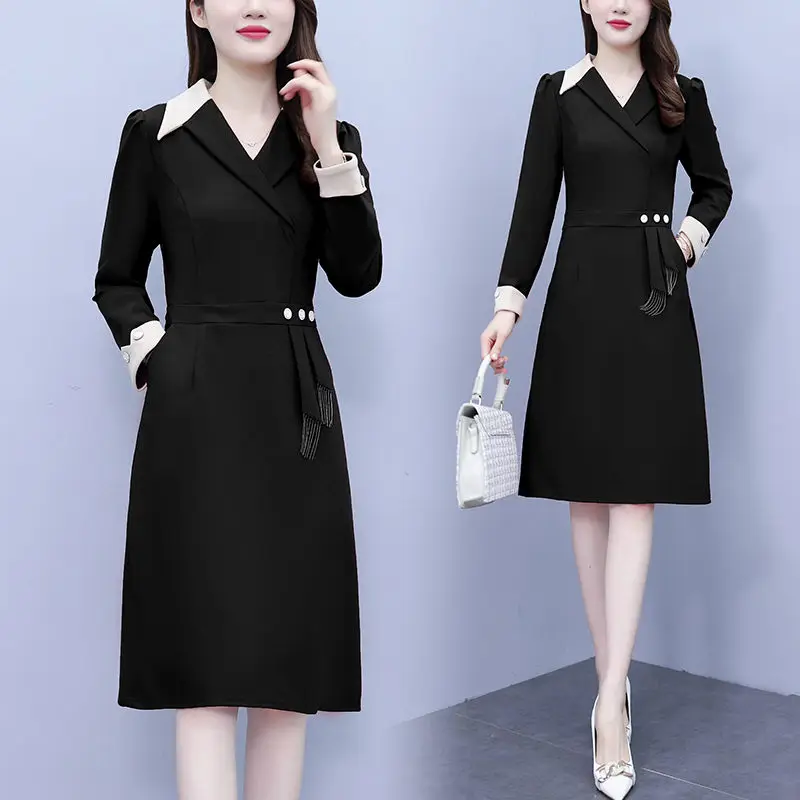 

Женское облегающее платье с длинным рукавом, элегантное платье большого размера в Корейском стиле, весна-осень, T1616, 2023