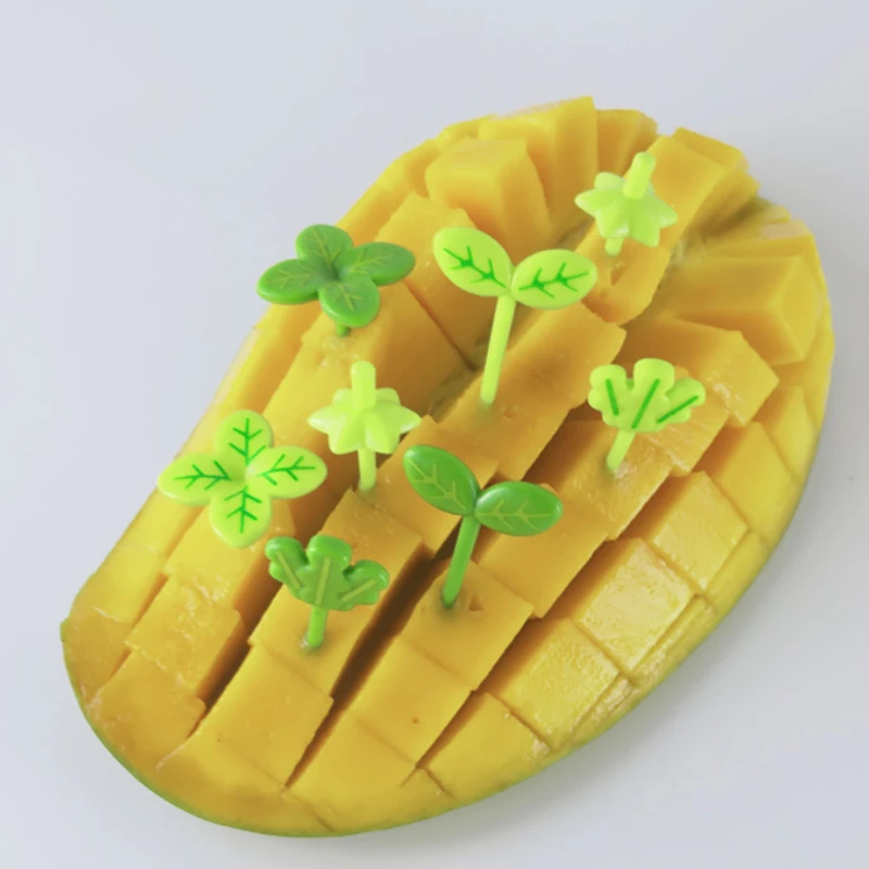 

8 Pack Fruit Forks Toothpick Leaves Salad Small Forks Mini Cake Sticks Kids Bento Accessories Brand New High Quality Practical