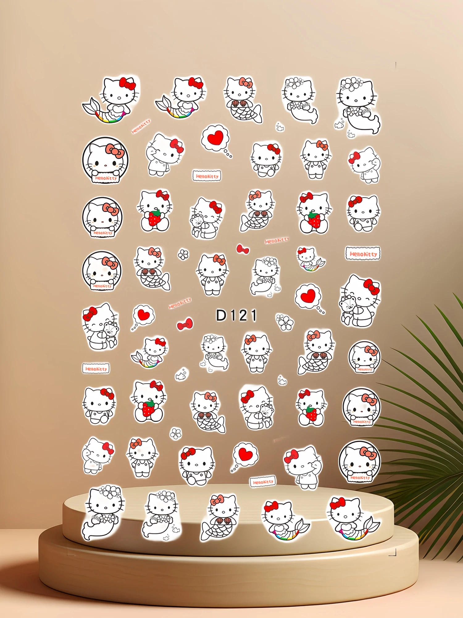 1PCS Cute Hello Kitty Nail Art Stickers Stitch Mickey Mouse 3D Supplies New Anime Decoration