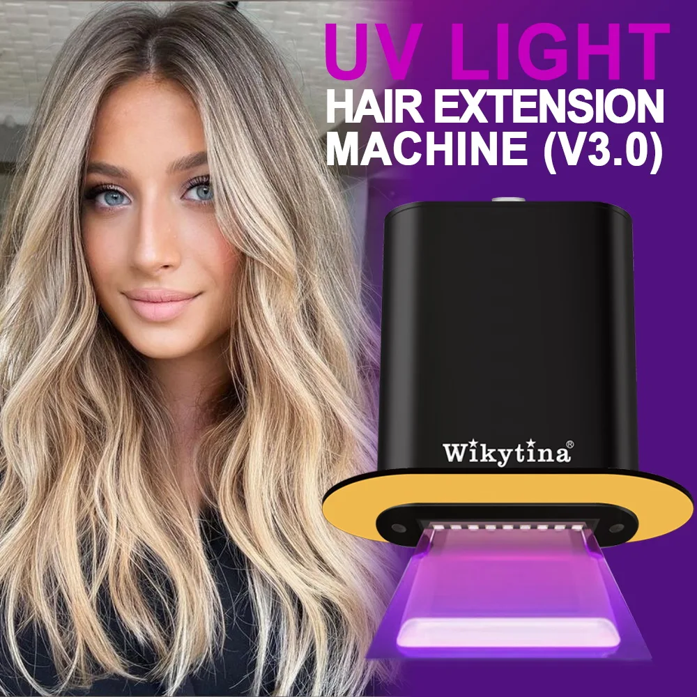 Wikytina UV V Light Набор инструментов для наращивания волос с набором удаления клея