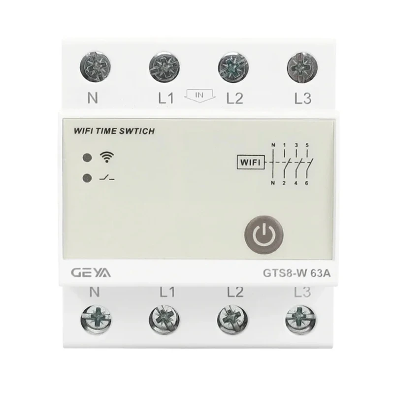 Фото GEYA GTS8-W 4P Smart Wi-Fi Time Switch DIN-рейка Умный дом Беспроводной пульт дистанционного управления через приложение Tuya AC220V 63A №4