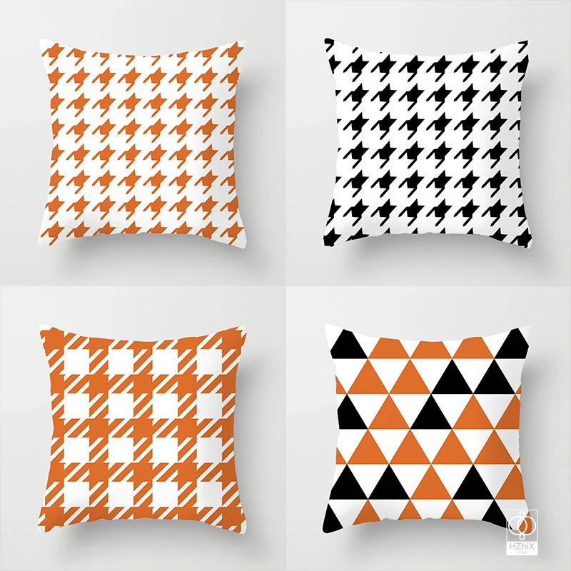 

Cushion Covers 45*45 Orange Geometry Pillowcase Simple and Cheap Throw Pillow Cover Decorative Pillows for Sofa Home Decor