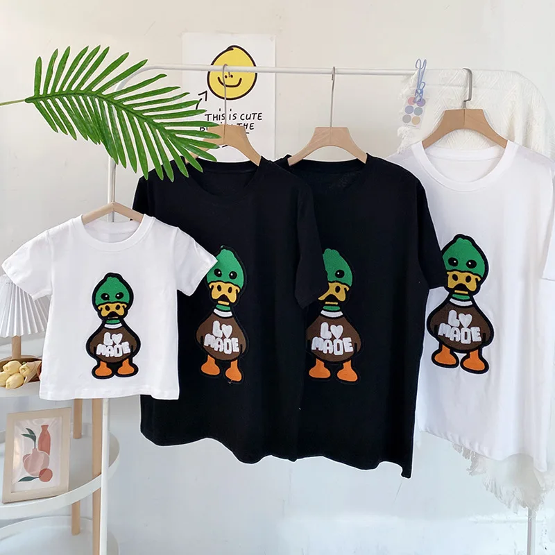 

New Summer Family T-shirts for Father Son Mother Daughter Matching Clothes Adult Kids Cartoon Print Shirts Tops Outfits
