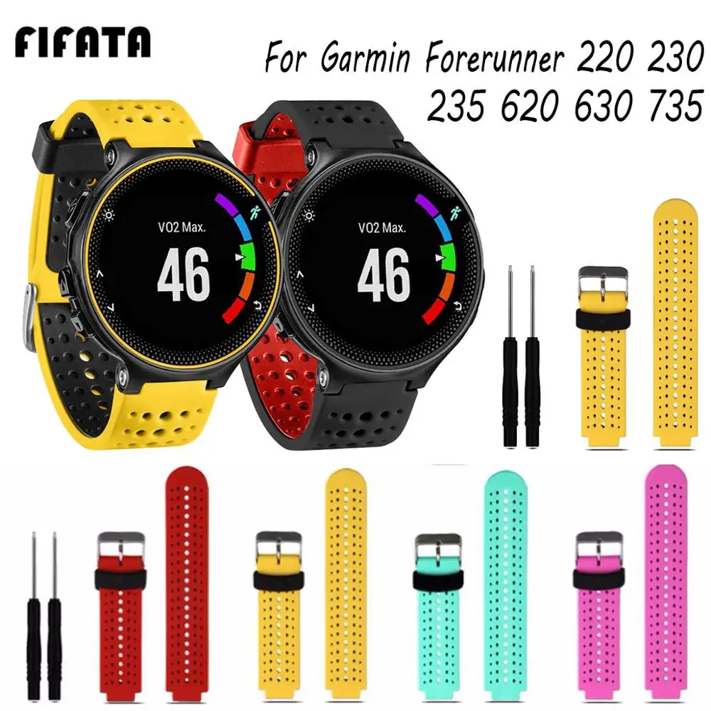 

Сменный силиконовый ремешок FIFATA для смарт-часов Garmin Forerunner 235, 220, 230, 620, 730, 735