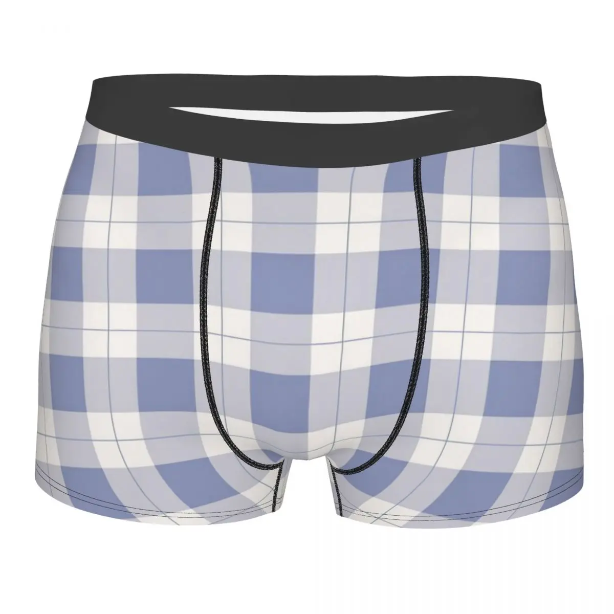 

Farmhouse Cottage Blue And White Pattern Plaid Art Underpants Cotton Panties Male Underwear Comfortable Shorts Boxer Briefs