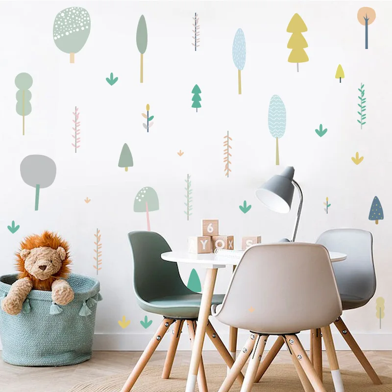 

Creativity Fairy Tale Woods Cartoon Tree Wall Sticker for Warm Kindergarten Children's Room Wall Decoration Bedroom Decor
