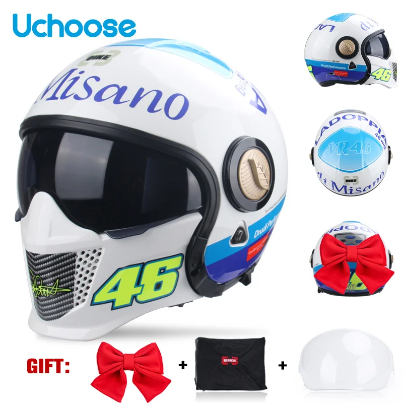 

[2 подарка] комбинированный мотоциклетный шлем Samurai, съемный полушлем из АБС-пластика, 2 линзы, 4 переключателя формы шлема