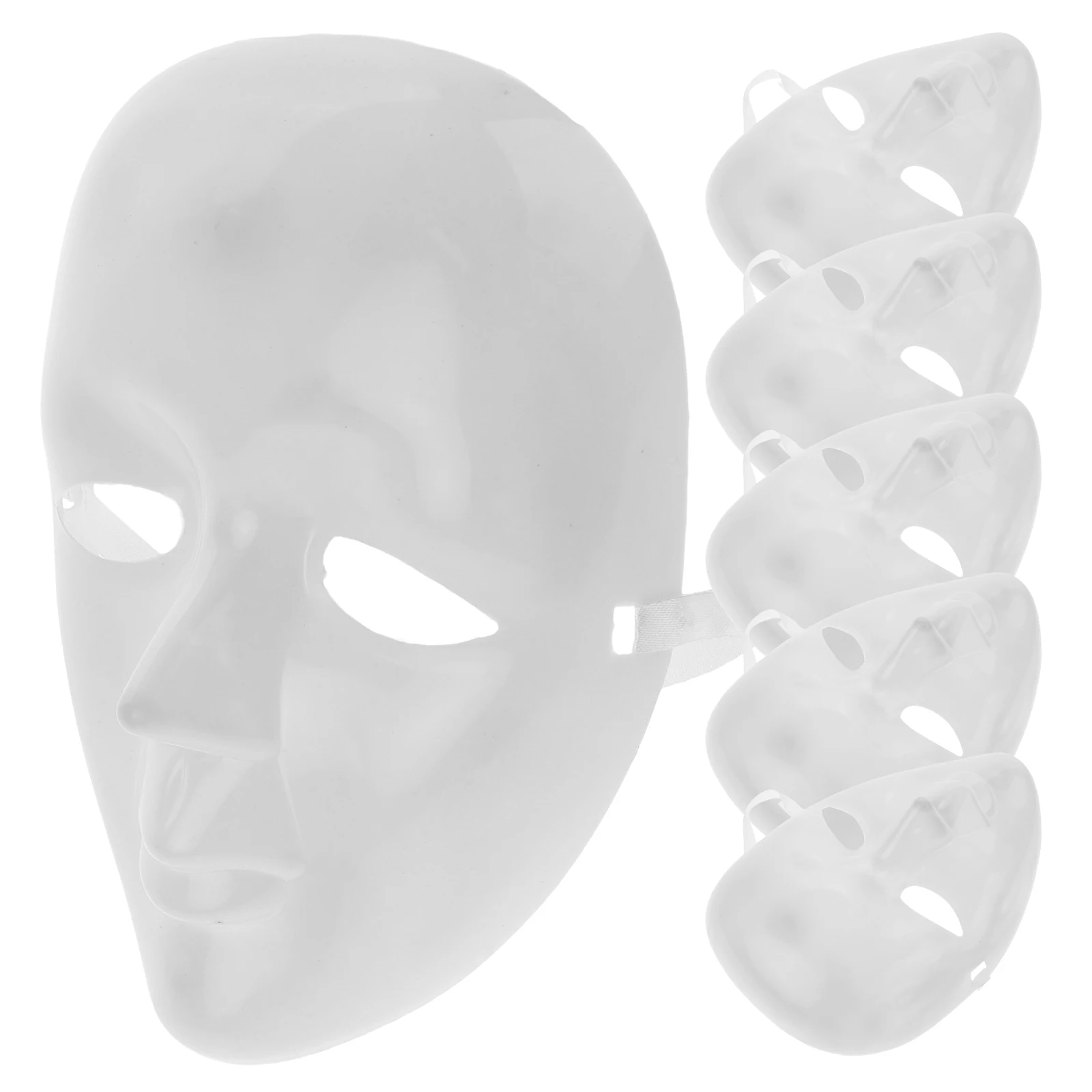 6 шт. белые пластиковые пустые маски полнолицевые сделай сам ручная роспись маска