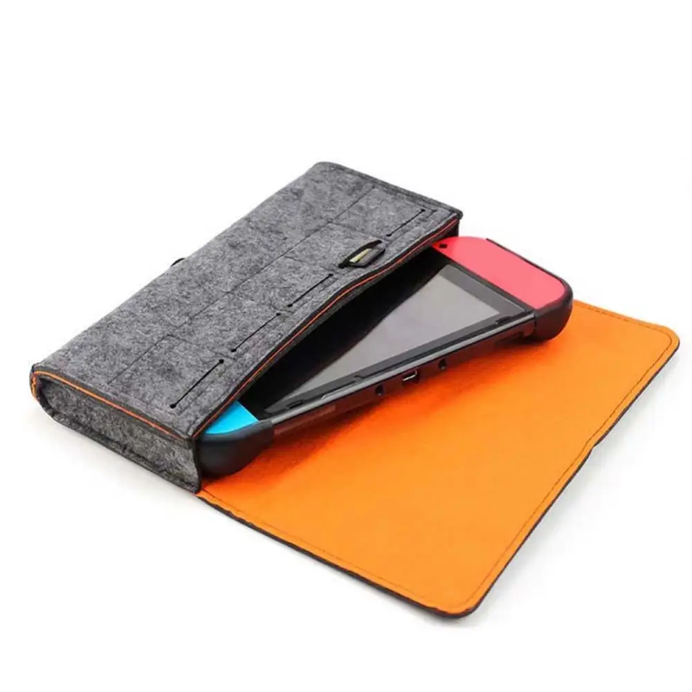 

Game Console Storage Pouch Portable Soft Felt Storage Bag Protective Case for NS Switch Game Console