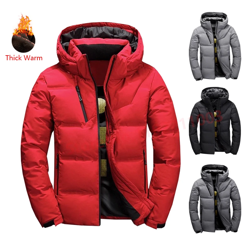 

Down Jacket Male Winter Parkas Men -20 Degree White Duck Down Jacket Hooded Outdoor Thick Warm Padded Snow Coat Oversize Jackets