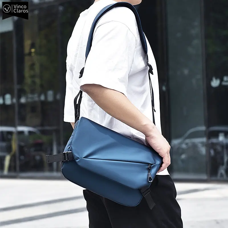 

VC Luxury Men Black Sling Shoulder Chest Bags High Quality Designer Messenger Bag Men Casual Waterproof Short Trip Crossbody Bag