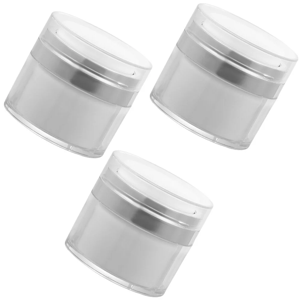 

3 Pcs Lotion Travel Case Tiny Jars Lids Vacuum Bottle Lip Balm Pp Multipurpose Sub Creams Refillable Face