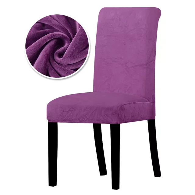 

Pieces Real Velvet Fabric Super Soft Chair Cover Luxurious Office Seat Cases Tretch Chair Covers For Dining Room Hotel