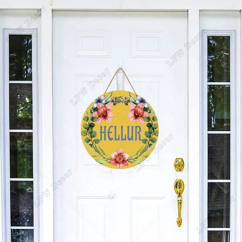Забавный подвесной знак приветственная дверь крыльцо круглая веранда для дома