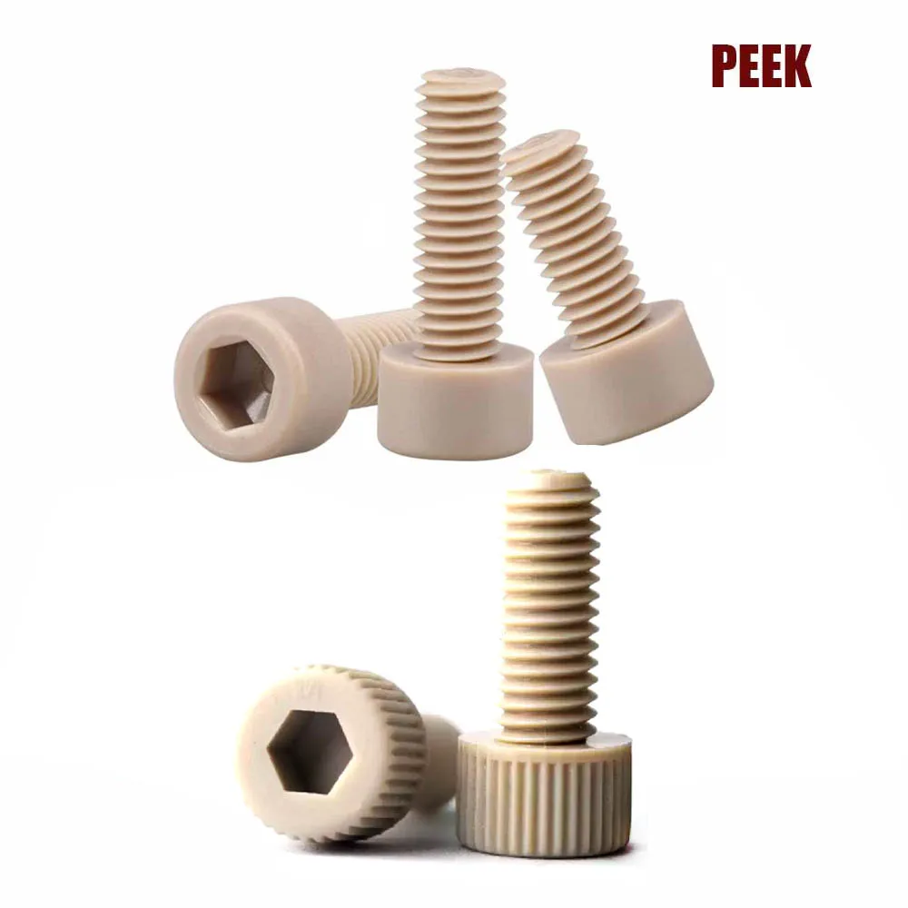 

1/2/4 шт. DIN912 M2 M2.5 M3 to M10 PEEK высокопрочный термостойкий шестигранный гнездо с гладкой головкой шестигранный болт