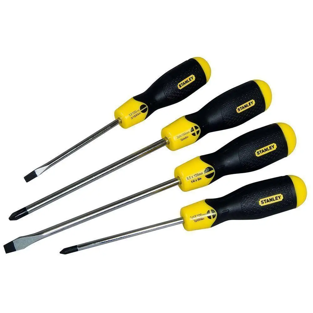 STANLEY st065013 Stanley ST065013 Screwdriver Set 4 Piece Philips PH1x75mm, PH2x150mm Straight 5x100mm Parallel 6,5x200mm Magnetic Tip