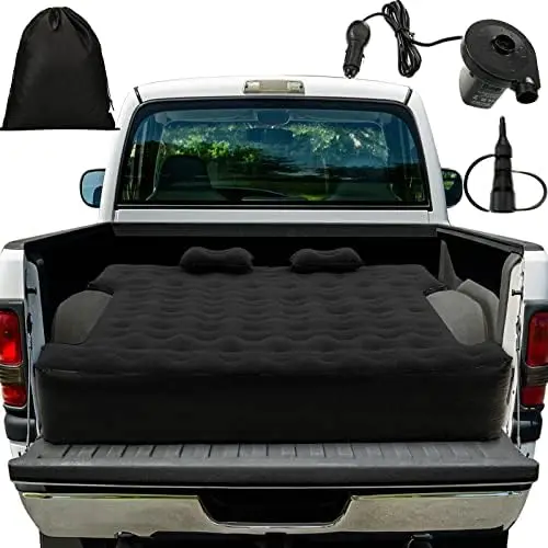 

Truck Bed Air Mattress for 5.5-5.8ft Short Truck Beds Inflatable Air Mattress Truck Tent Camping Accessories with pump Pillows C