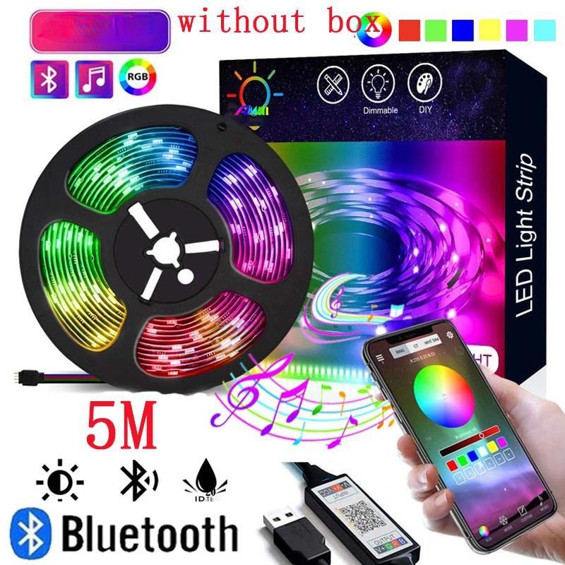 

USB Power LED Strip Lights 5050 RGB SMD TV Backlight Bluetooth APP Remote Music Control Home Gaming Atmosphere Lights