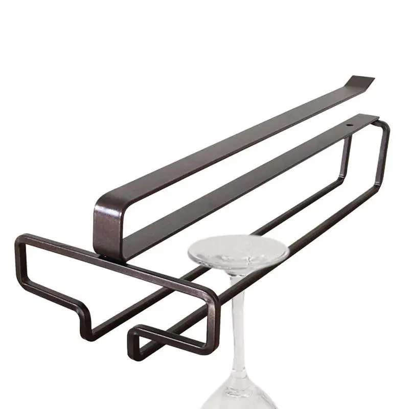 

Wine Glass Holder Under Shelf Punch Free Wine Glass Rack Holder DIY Bar Glass Storage Rack For Bar Pub Kitchen Hotel Apartment