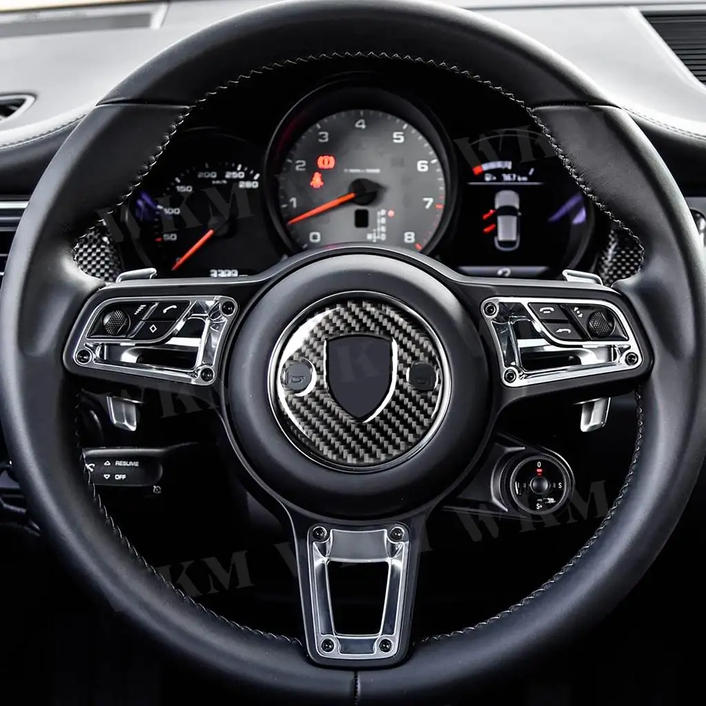 Эмблема на руль из углеродного волокна панель накладка рамку наклейка для Porsche