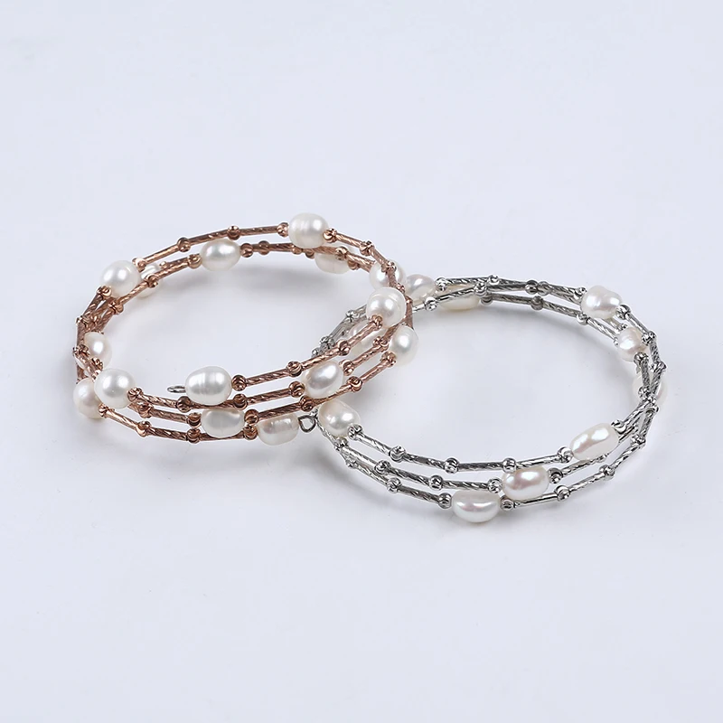 Оптовая продажа модный браслет из натурального пресноводного жемчуга в форме