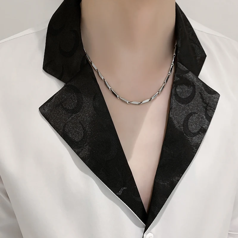 Корейская модная мужская рубашка с большим отворотом приталенная деловая