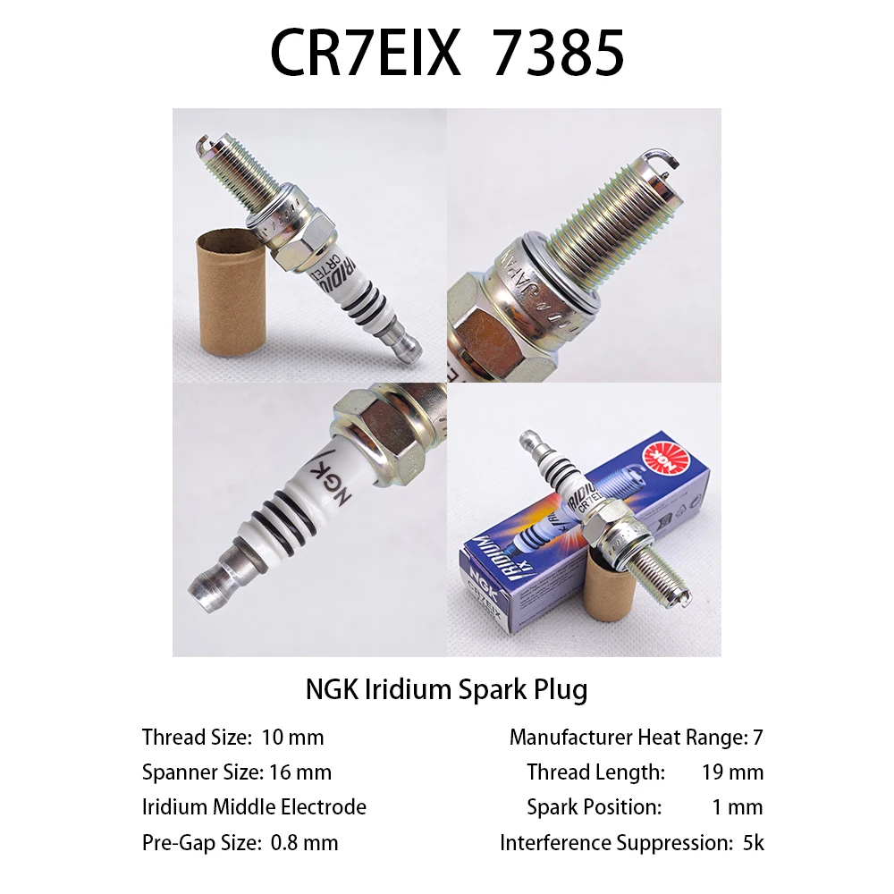 

1 шт. Иридиевая свеча зажигания для мотоцикла CR7EIX CR8EIX CR9EIX CR10EIX