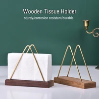 solid wood brass vertical triangle napkin holder home restaurant tissue rack paper towel dispenser