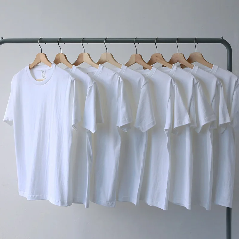 

Summer New Solid Color Pure Cotton Short-Sleeved T-Shirt for Men Female Ins Harajuku Casual Cute Loose Oversized Top Custom