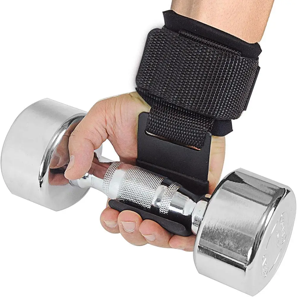 

2pcs Weight Lifting Hook Grips With Wrist Wraps Gym Fitness Hook Suitable For Weightlifting Pull-ups