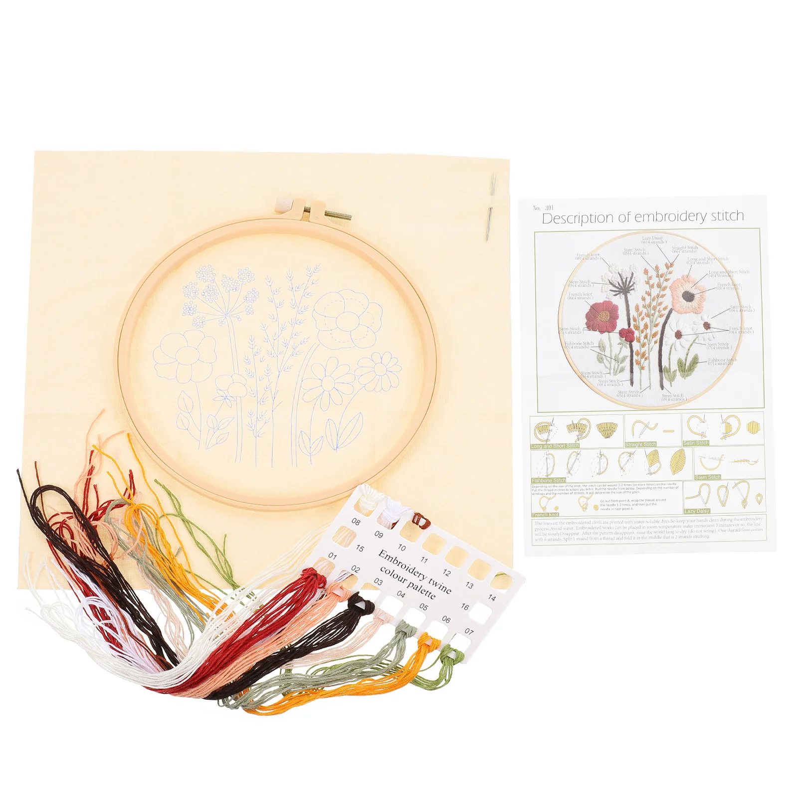 1Set Decorative Embroidery Kits Cross Stitch Needlepoint Floral Crafts for Sewing Decors Beginners Home |