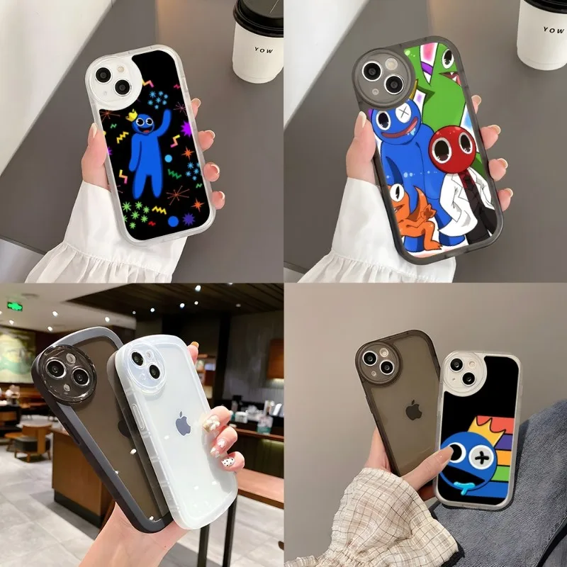 

Rainbow Friends Toy Cartoon Game Phone Case Transparent For IPhone 13 12 11 14 Pro Max Mini X XR XS 7 8 Plus SE 2020 Soft Cover