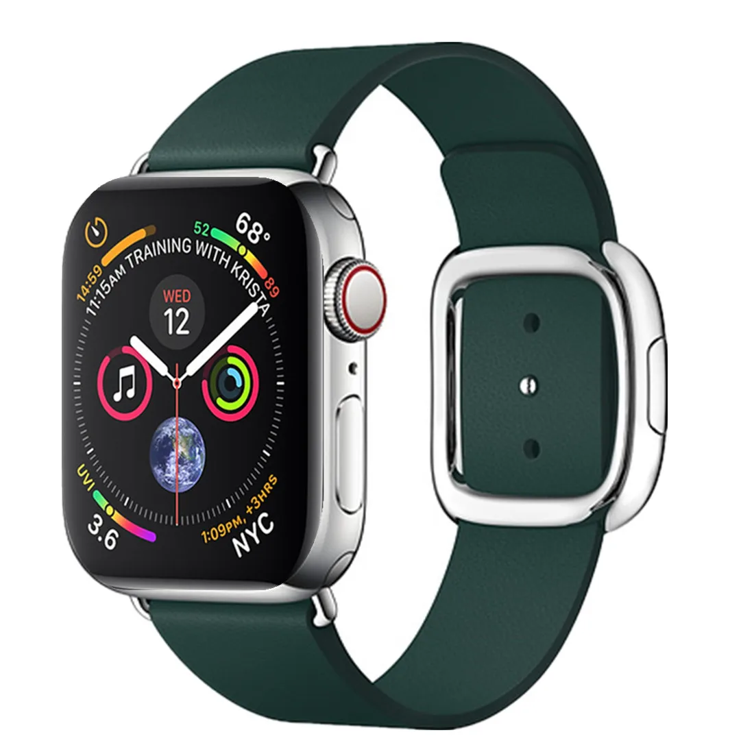 Modern Buckle Leather Strap For Apple Watch 40mm 44mm 45mm 41mm 38mm 42mm Smart Watch Bracelet For iWatch Series 7 6 5 4 3 SE